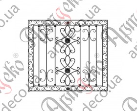 Forged grate, lattice on the windows 1386х1246 (Set of elements) - picture