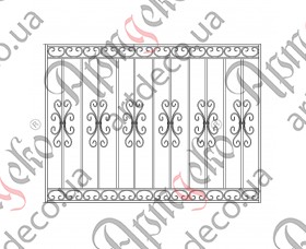 Кованая решетка на окна 1580х1160 (Комплект элементов)	 - изображение