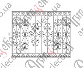 Forged grate, lattice on the windows 1500х1160 (Set of elements) - picture