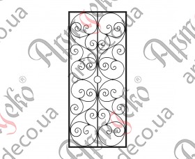Forged grate, lattice on the windows 785х1830 (Set of elements) - picture