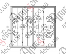 Forged grate, lattice on the windows 1690х1530 (Set of elements) - picture