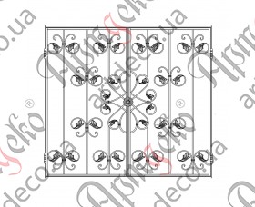 Кованая решетка на окна 1690х1530 (Комплект элементов)	 - изображение