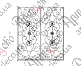 Кована решітка, ковані грати на вікна 1180х1370 (Комплект елементів) - зображення