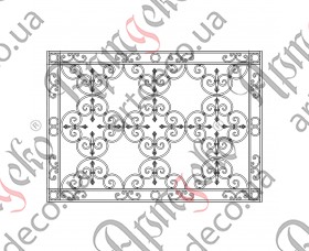 Forged grate, lattice on the windows 2250(1965)х1580(1300) (Set of elements) - picture