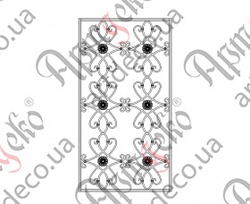 Кована решітка, ковані грати на вікна 875х1630 (Комплект елементів) - зображення