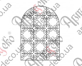 Кована решітка, ковані грати на вікна 2030х2875(1860) R-1015 (Комплект елементів) - зображення