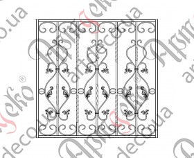 Forged grate, lattice on the windows 1010х990 (Set of elements) - picture
