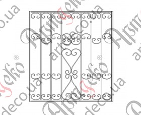 Forged grate, lattice on the windows 1110х1200 (Set of elements) - picture
