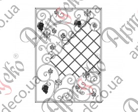 Кована решітка, ковані грати на вікна 1000х1500 (Комплект елементів) - зображення