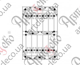 Forged grate, lattice on the windows 1000х1500 (Set of elements) - picture
