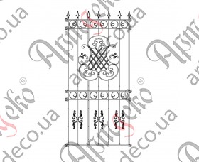 Forged grate, lattice on the windows 980х2140 (Set of elements) - picture