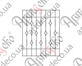 Forged grate, lattice on the windows 1200х1500 (Set of elements) - picture