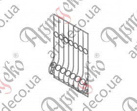 Forged grate, lattice on the windows 936х1500 (Set of elements) - picture