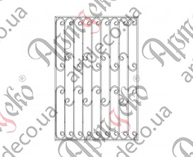 Кованая решетка на окна 1104х1524  (Комплект элементов)	 - изображение