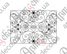 Кованая решетка на окна 2000х1430 (Комплект элементов)	 - изображение