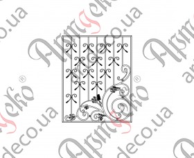 Forged grate, lattice on the windows 1200х1500 (Set of elements) - picture