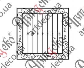 Forged grate, lattice on the windows 1500x1500 mm (Set of elements) - picture