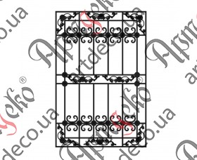 Forged grate, lattice on the windows 1000х1500 (Set of elements) - picture