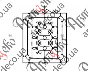 Forged grate, lattice on the windows 1560х1790 (Set of elements) - picture