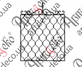 Forged grate, lattice on the windows 985х1015 (Set of elements) - picture