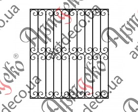 Forged grate, lattice on the windows 1400x1600 (Set of elements) - picture