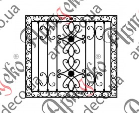 Forged grate, lattice on the windows 1390х1270 (Set of elements) - picture