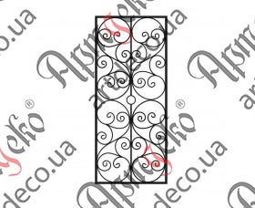 Forged grate, lattice on the windows 785х1830 (Set of elements) - picture