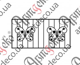 Forged grate, lattice on the windows 2000х1000 (Set of elements) - picture