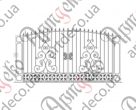 Ковані ворота, кована брама  3500х2000 (Комплект елементів) - зображення