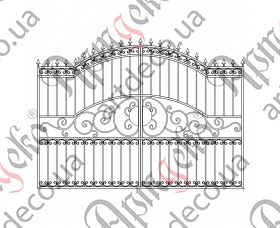 Ковані ворота, кована брама 2870х2000 (Комплект елементів) - зображення