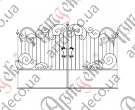 Ковані ворота, кована брама 3200х2000 (Комплект елементів) - зображення