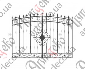 Ковані ворота, кована брама 2700х1890 (Комплект елементів) - зображення