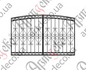 Ковані ворота, кована брама 2508х1600(1500) (Комплект елементів) - зображення
