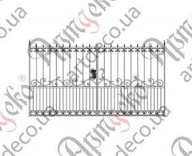 Ковані ворота, кована брама 3416х1800  (Комплект елементів) - зображення