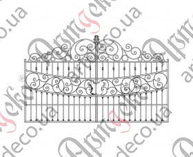 Ковані ворота, кована брама 3300х2000(1400) (Комплект емементів) - зображення