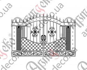 Ковані ворота, кована брама 3300х2100 (Комплект елементів) - зображення