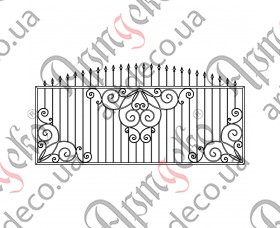 Ковані ворота, кована брама 4000х1500 (Комплект елементів) - зображення