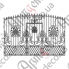 Кованые ворота с калиткой 3800х2500 - изображение