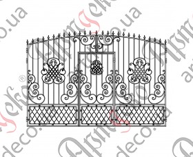 Кованые ворота с калиткой 3800х2500 (Комплект элементов)	 - изображение