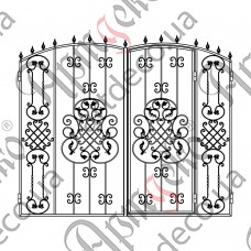 Кованые ворота с калиткой 2600х2100 - изображение