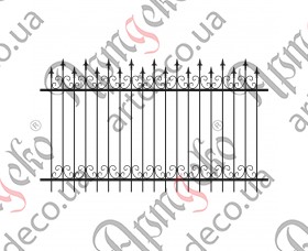 Кованое ограждение, забор 2800х1635 (Комплект элементов)	 - изображение