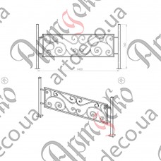 Forged fence 1400х760 (Set of elements) - picture