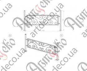 Кована огорожа, паркан 1400х760 (Комплект елементів) - зображення