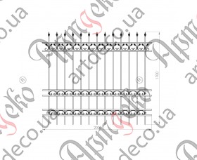 Кована огорожа, паркан 2000х1700 (Комплект елементів) - зображення
