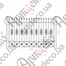 Forged fence 3000х2000 (Set of elements) - picture