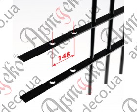 Forged decorative bar with hole 2000х40х4 round 12, pitch 148 - picture