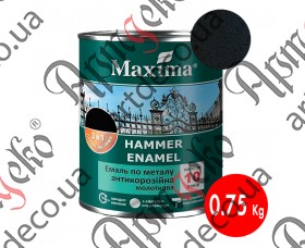 Фарба Maxima 3в1 молоткова чорна 0,75 кг - зображення