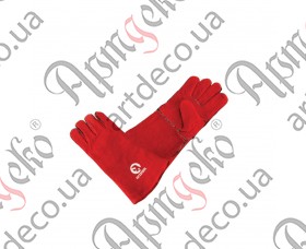 Перчатки замшевые краги (красные) - изображение