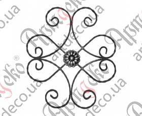 Forged rosette 570x500x12x6 beaten - picture
