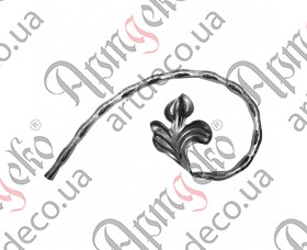 Forged scroll with leaves 220x140x12x6 beaten - picture